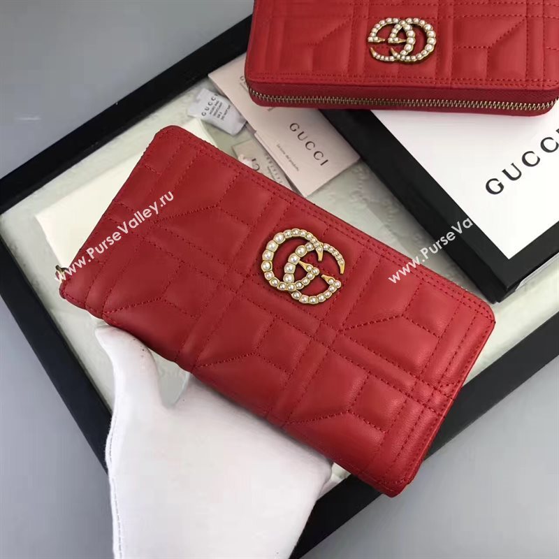 Gucci zipper wallet red bag 6406