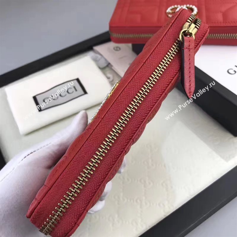 Gucci zipper wallet red bag 6406