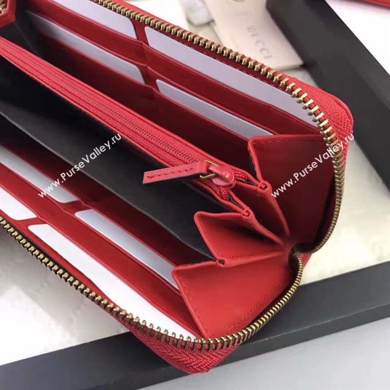 Gucci zipper wallet red bag 6406