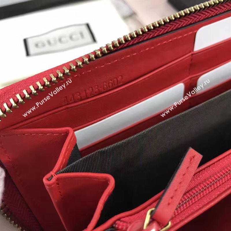 Gucci zipper wallet red bag 6406