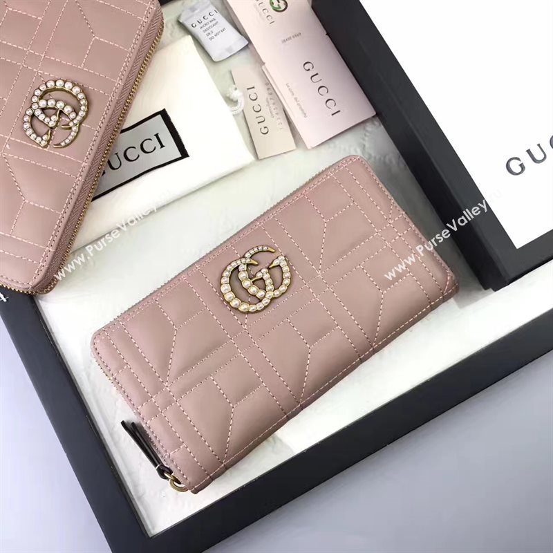 Gucci zipper wallet nude bag 6407