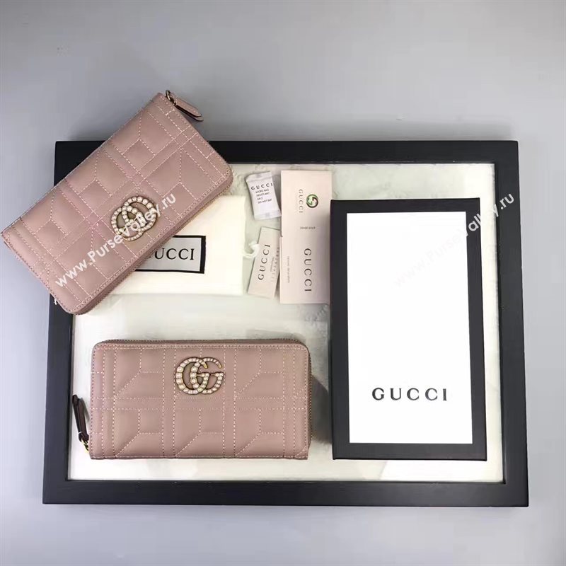 Gucci zipper wallet nude bag 6407