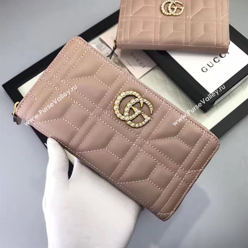 Gucci zipper wallet nude bag 6407