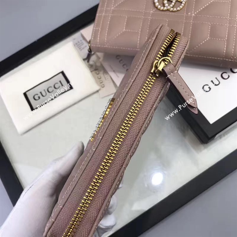 Gucci zipper wallet nude bag 6407