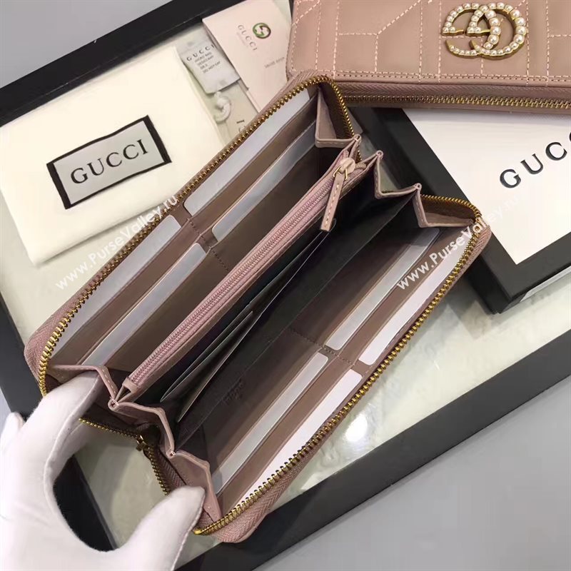 Gucci zipper wallet nude bag 6407