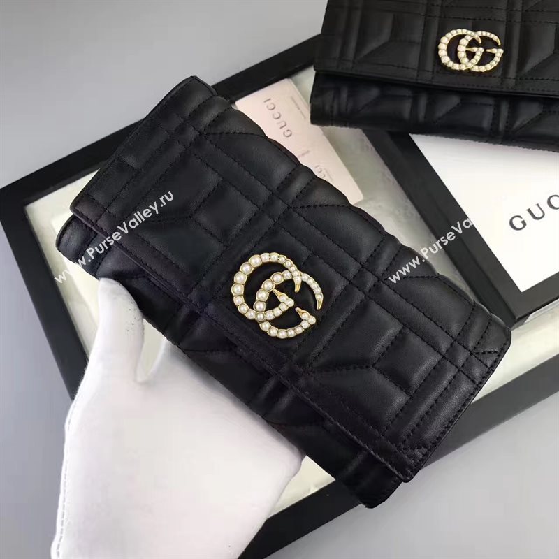 Gucci 2 fold wallet black bag 6410