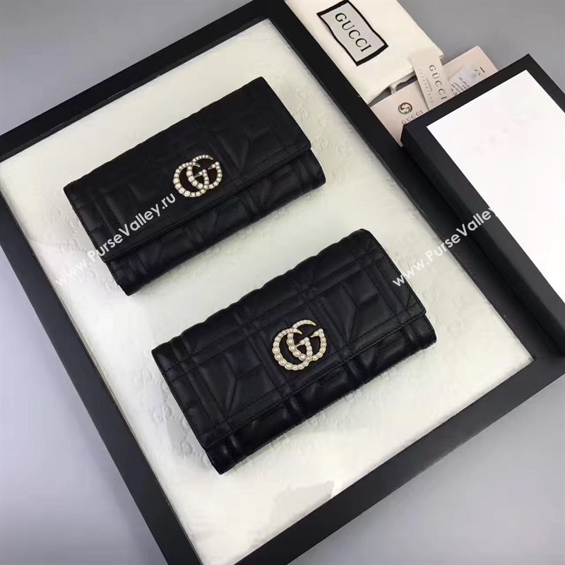 Gucci 2 fold wallet black bag 6410