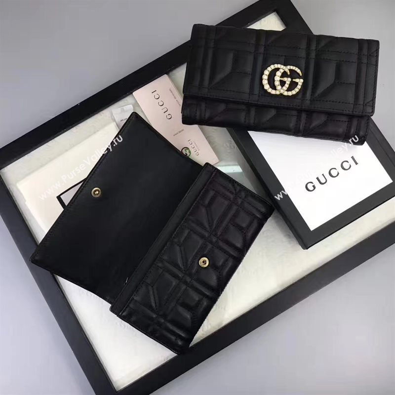 Gucci 2 fold wallet black bag 6410