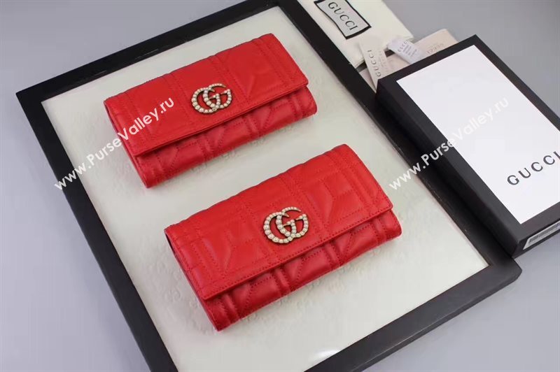 Gucci 2 fold wallet red bag 6411