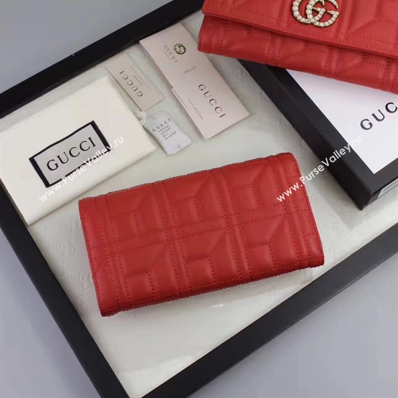 Gucci 2 fold wallet red bag 6411