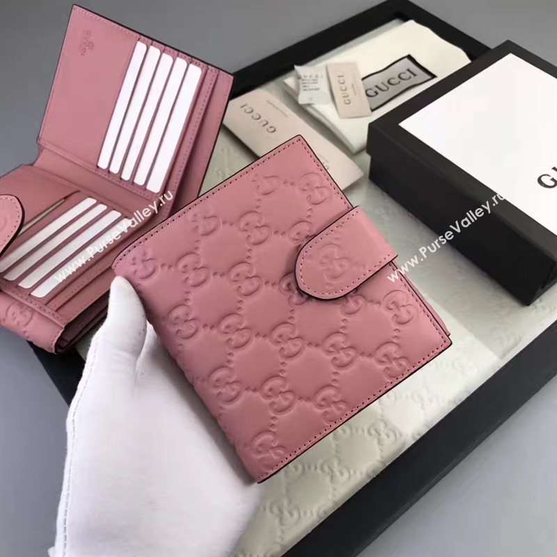 Gucci small GG 3 fold wallet pink bag 6413