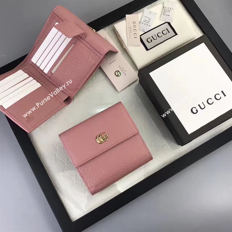 Gucci small GG 3 fold pink wallet bag 6415