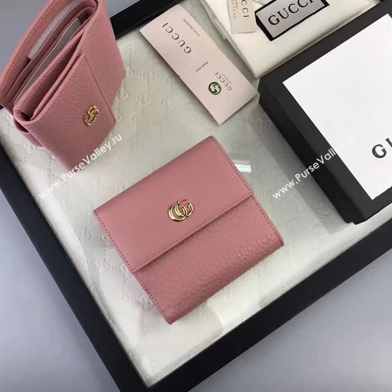 Gucci small GG 3 fold pink wallet bag 6415