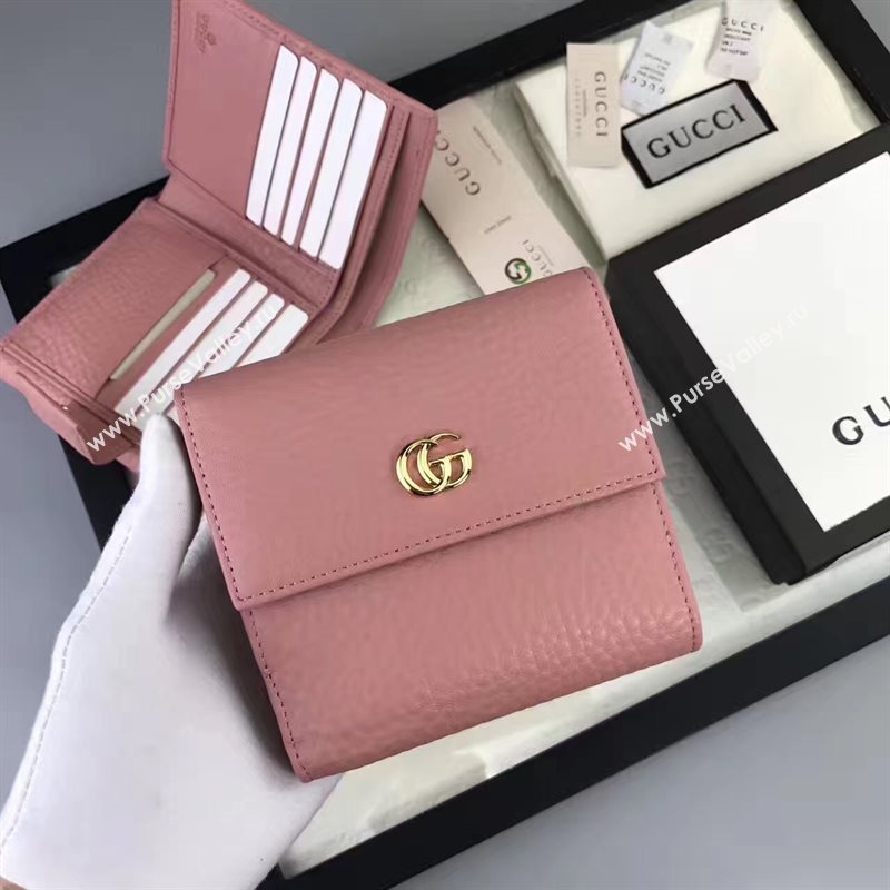 Gucci small GG 3 fold pink wallet bag 6415