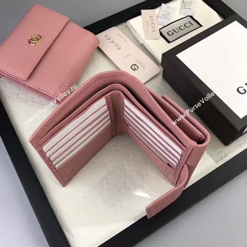 Gucci small GG 3 fold pink wallet bag 6415