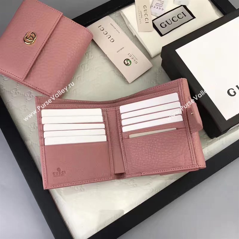 Gucci small GG 3 fold pink wallet bag 6415