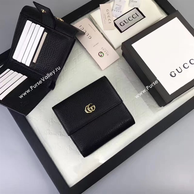 Gucci small GG 3 fold wallet black bag 6416