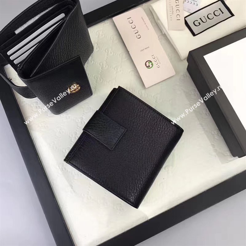 Gucci small GG 3 fold wallet black bag 6416