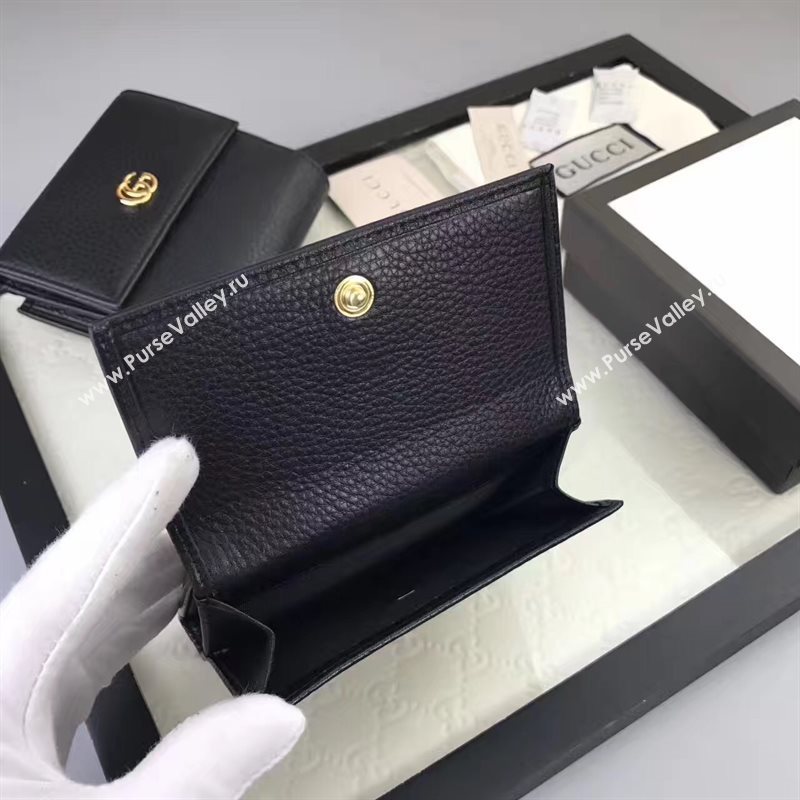 Gucci small GG 3 fold wallet black bag 6416