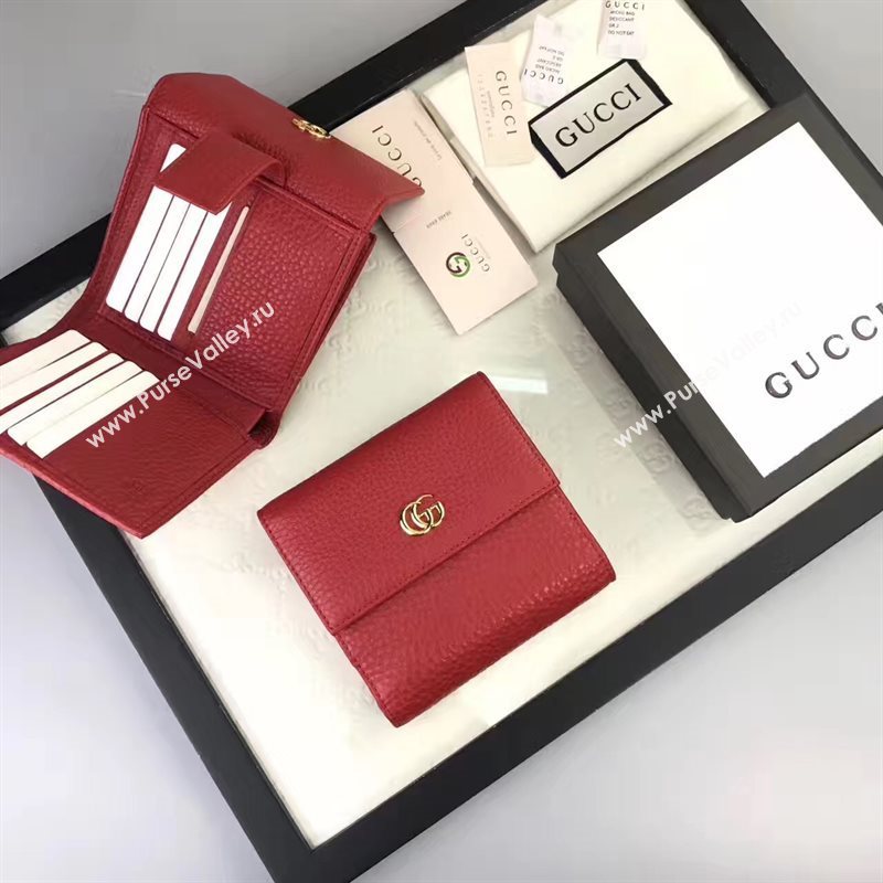 Gucci small GG 3 fold wallet red bag 6417