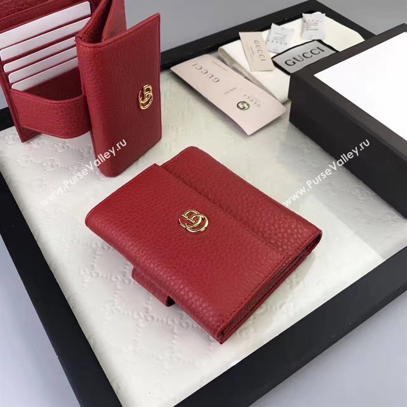 Gucci small GG 3 fold wallet red bag 6417