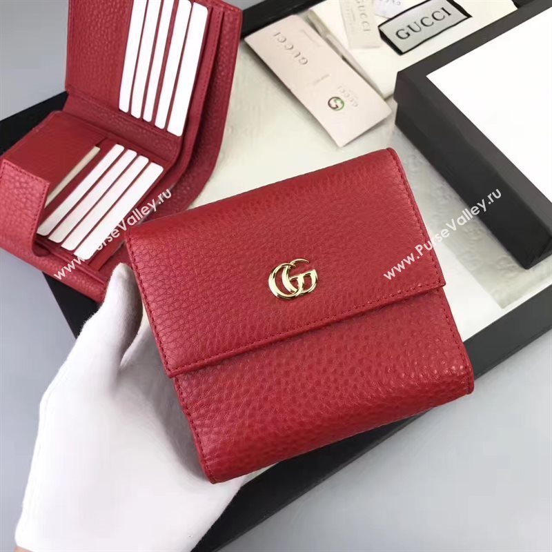 Gucci small GG 3 fold wallet red bag 6417