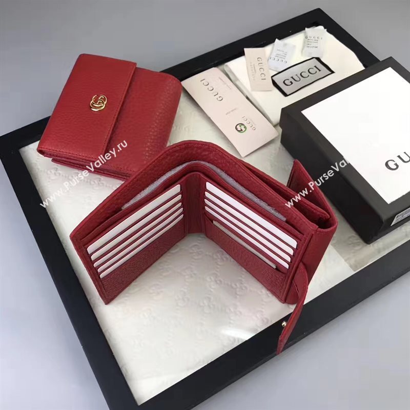 Gucci small GG 3 fold wallet red bag 6417