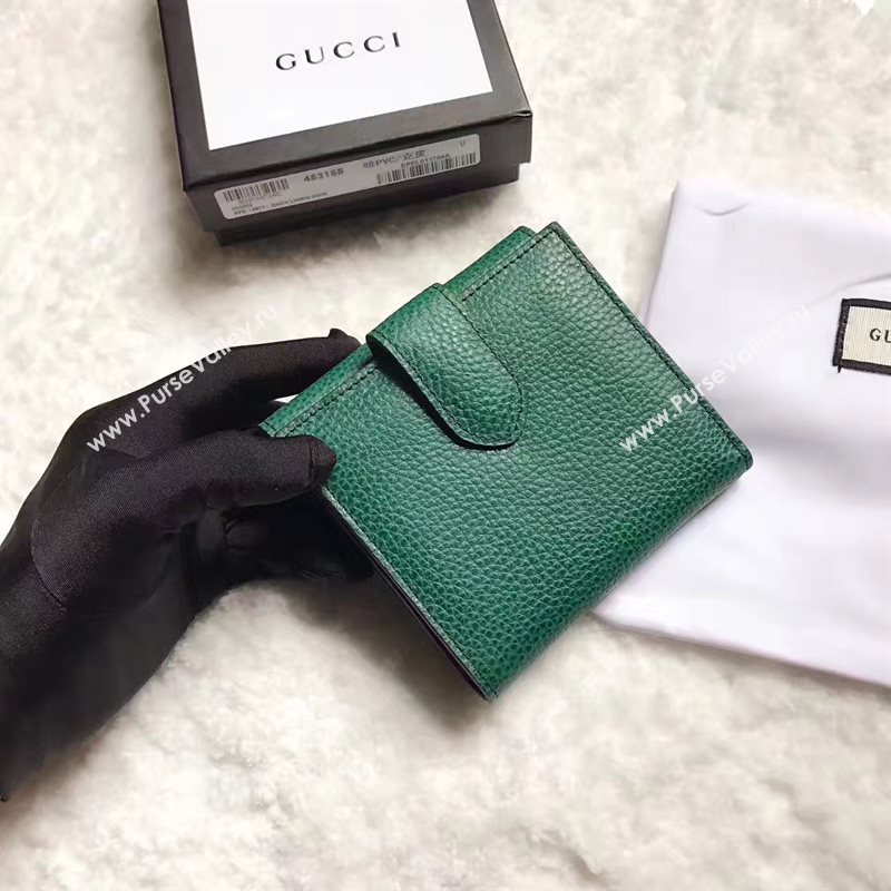 Gucci padlock 3 fold wallet green bag 6418