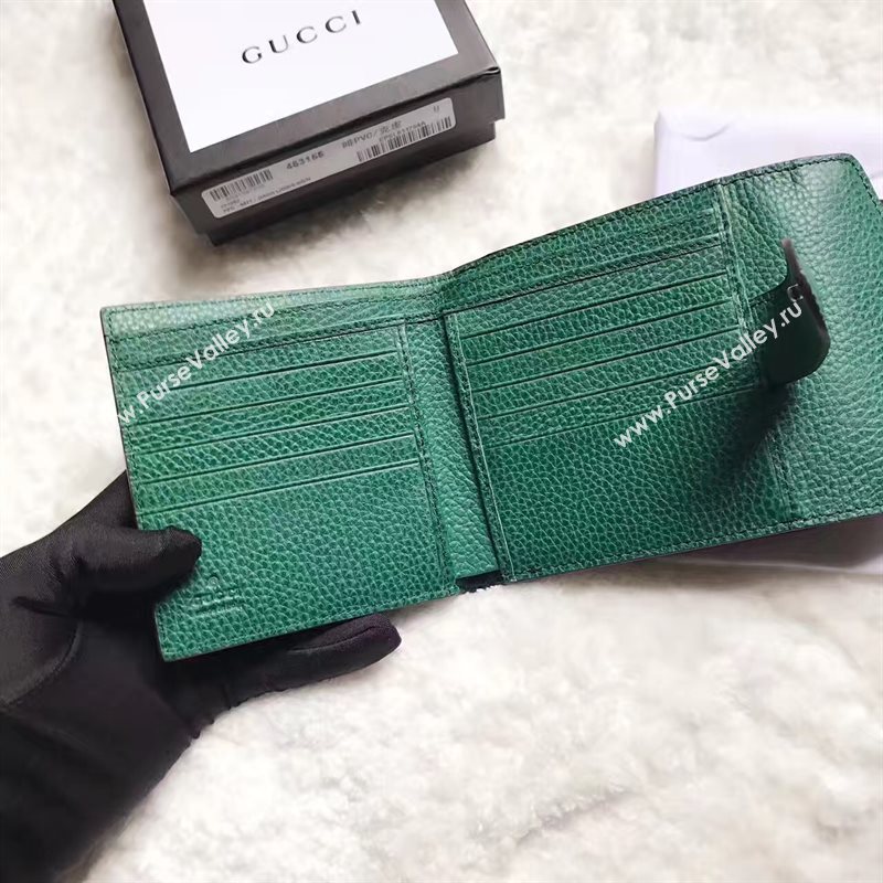 Gucci padlock 3 fold wallet green bag 6418