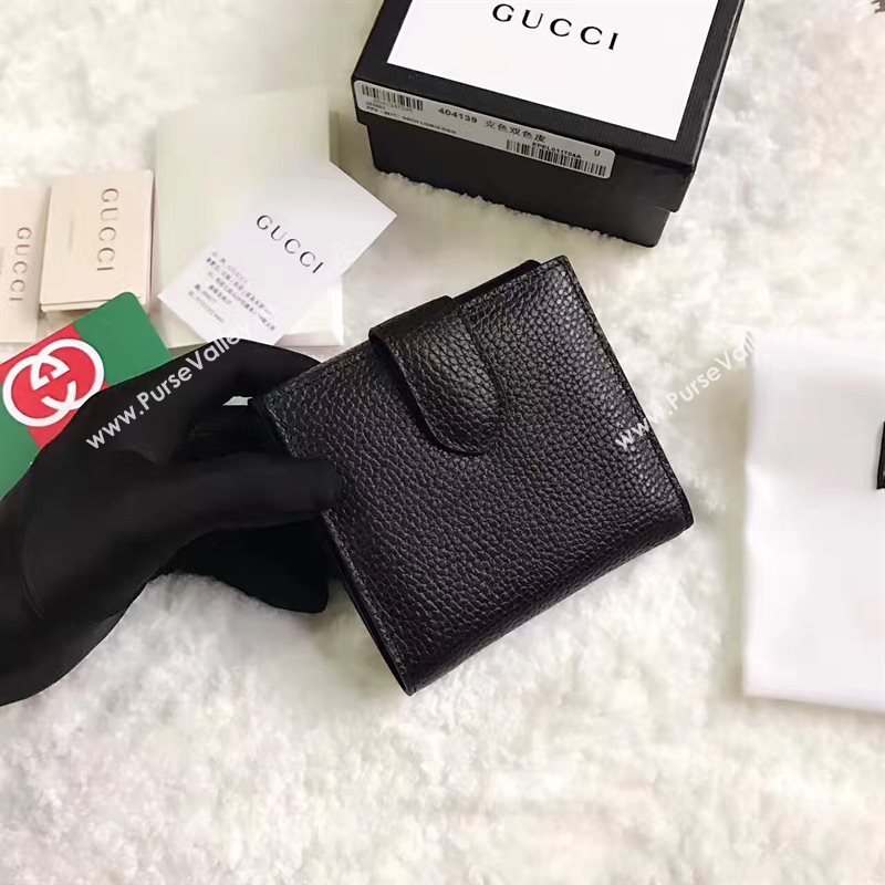 Gucci padlock 3 fold wallet black bag 6419