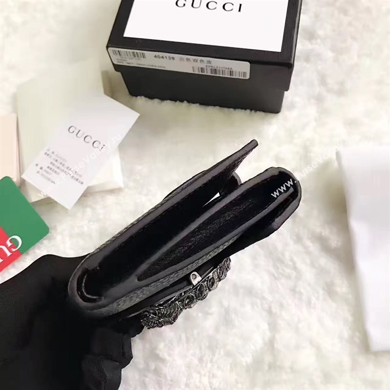 Gucci padlock 3 fold wallet black bag 6419