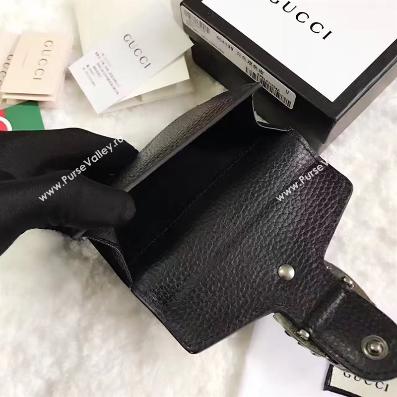 Gucci padlock 3 fold wallet black bag 6419