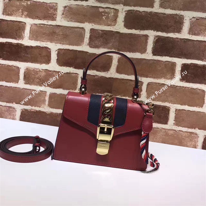 Gucci mini Sylvie top wine handle bag 6422