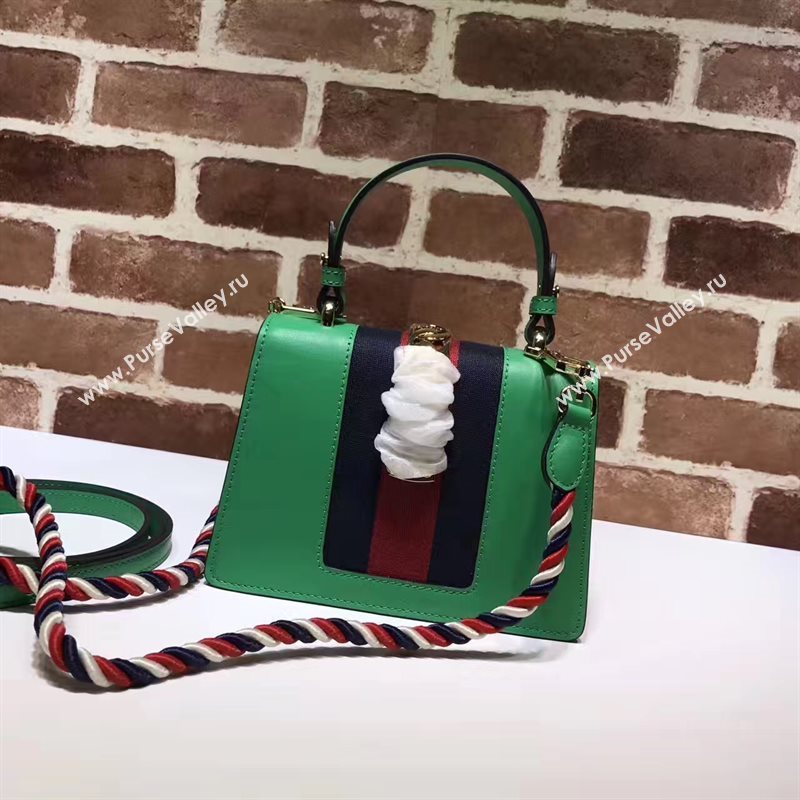 Gucci mini Sylvie top green handle bag 6423