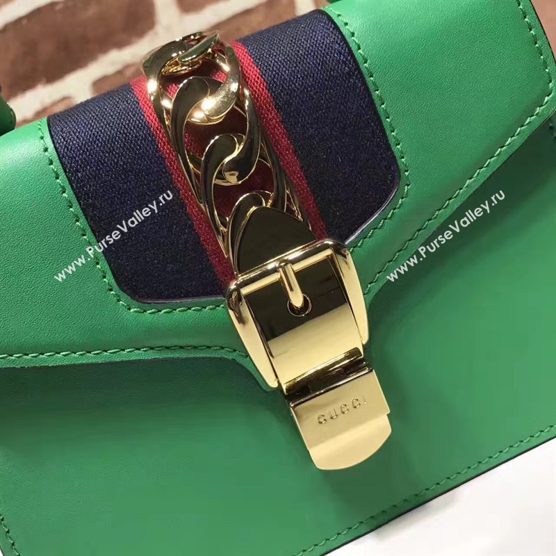 Gucci mini Sylvie top green handle bag 6423