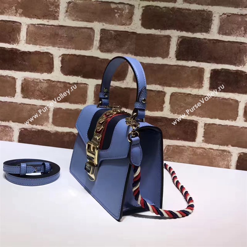 Gucci mini Sylvie top blue handle bag 6424