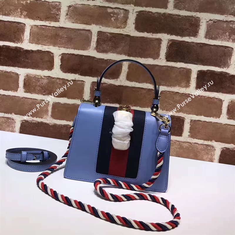 Gucci mini Sylvie top blue handle bag 6424