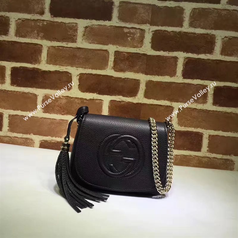 Gucci mini black soho shoulder tassel bag 6425