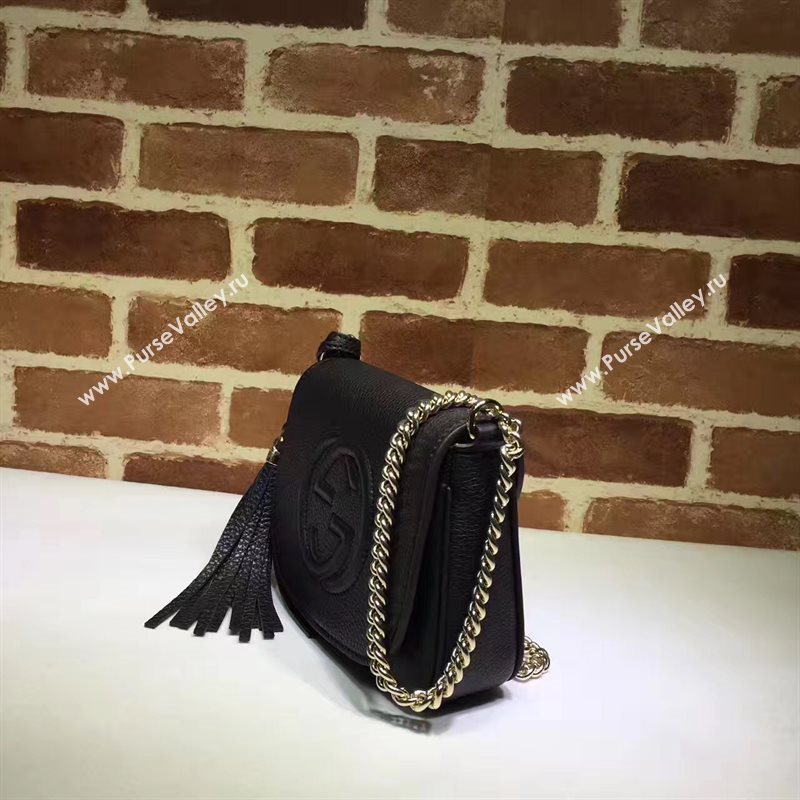 Gucci mini black soho shoulder tassel bag 6425