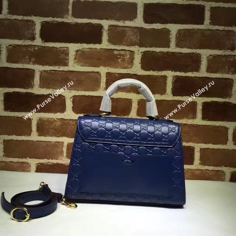 Gucci large blue padlock handle top bag 6428