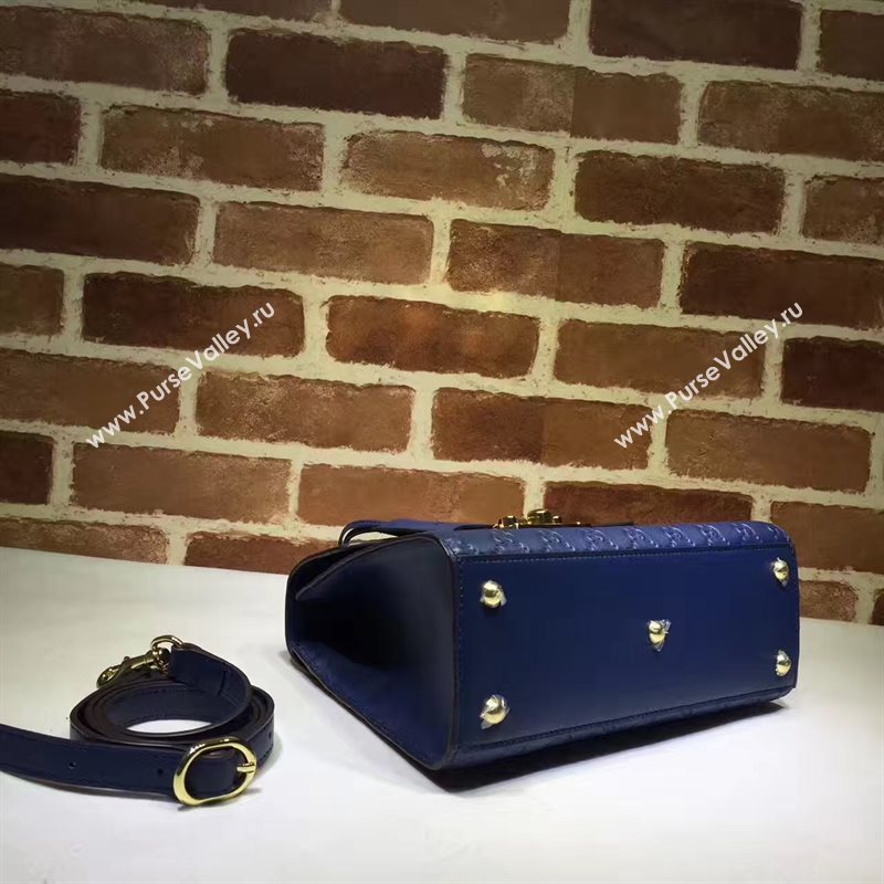 Gucci large blue padlock handle top bag 6428