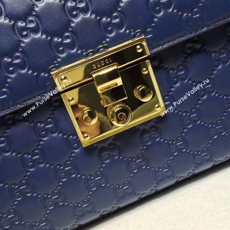 Gucci large blue padlock handle top bag 6428