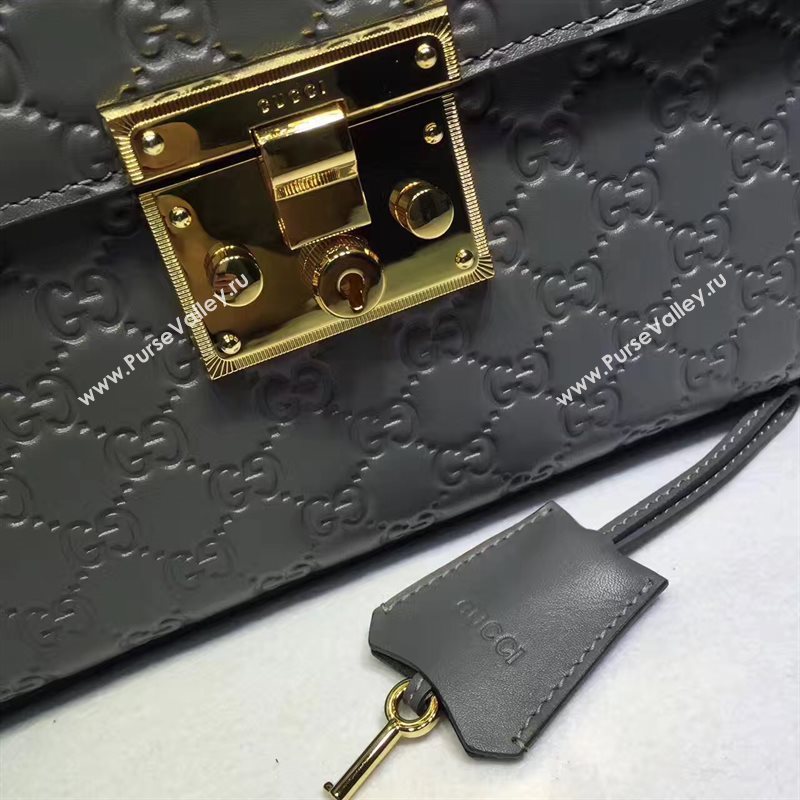 Gucci large gray padlock handle top bag 6429