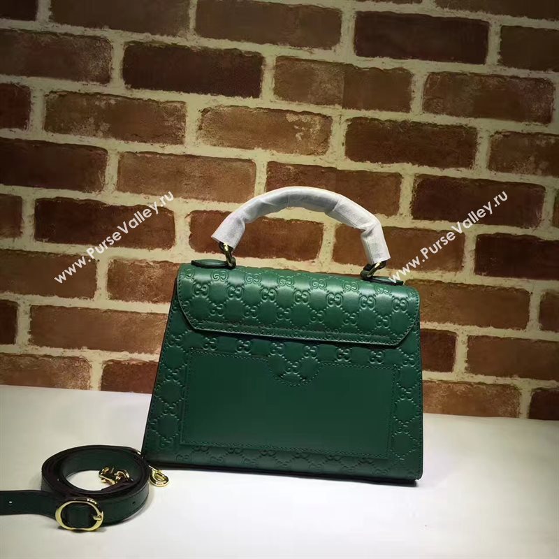 Gucci large green padlock handle top bag 6430