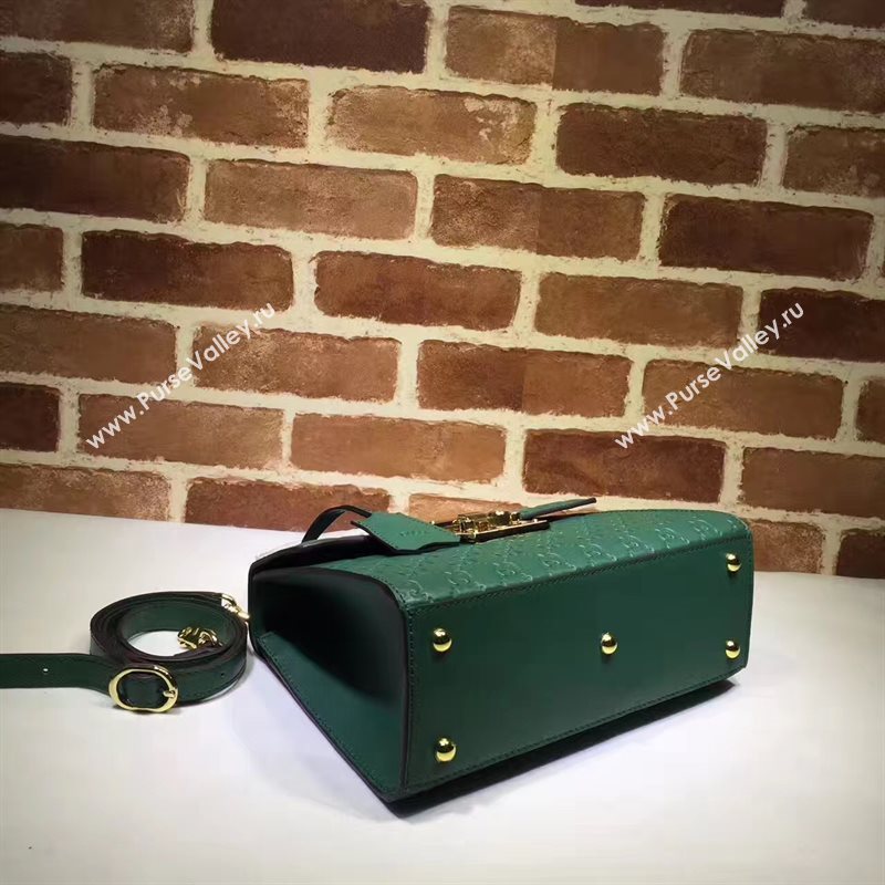 Gucci large green padlock handle top bag 6430