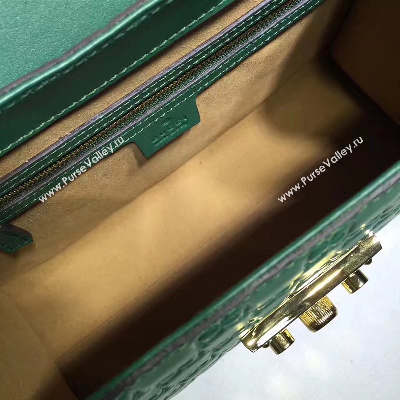 Gucci large green padlock handle top bag 6430