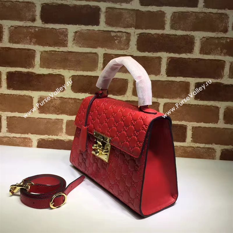 Gucci large red padlock handle top bag 6431