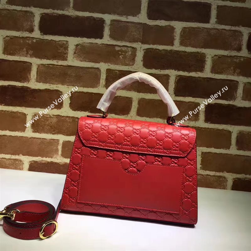 Gucci large red padlock handle top bag 6431