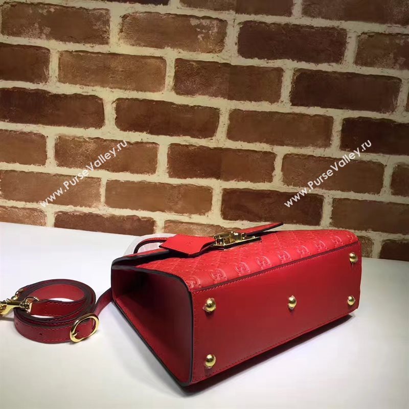 Gucci large red padlock handle top bag 6431