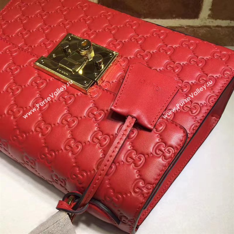 Gucci large red padlock handle top bag 6431